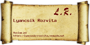 Lyancsik Rozvita névjegykártya
